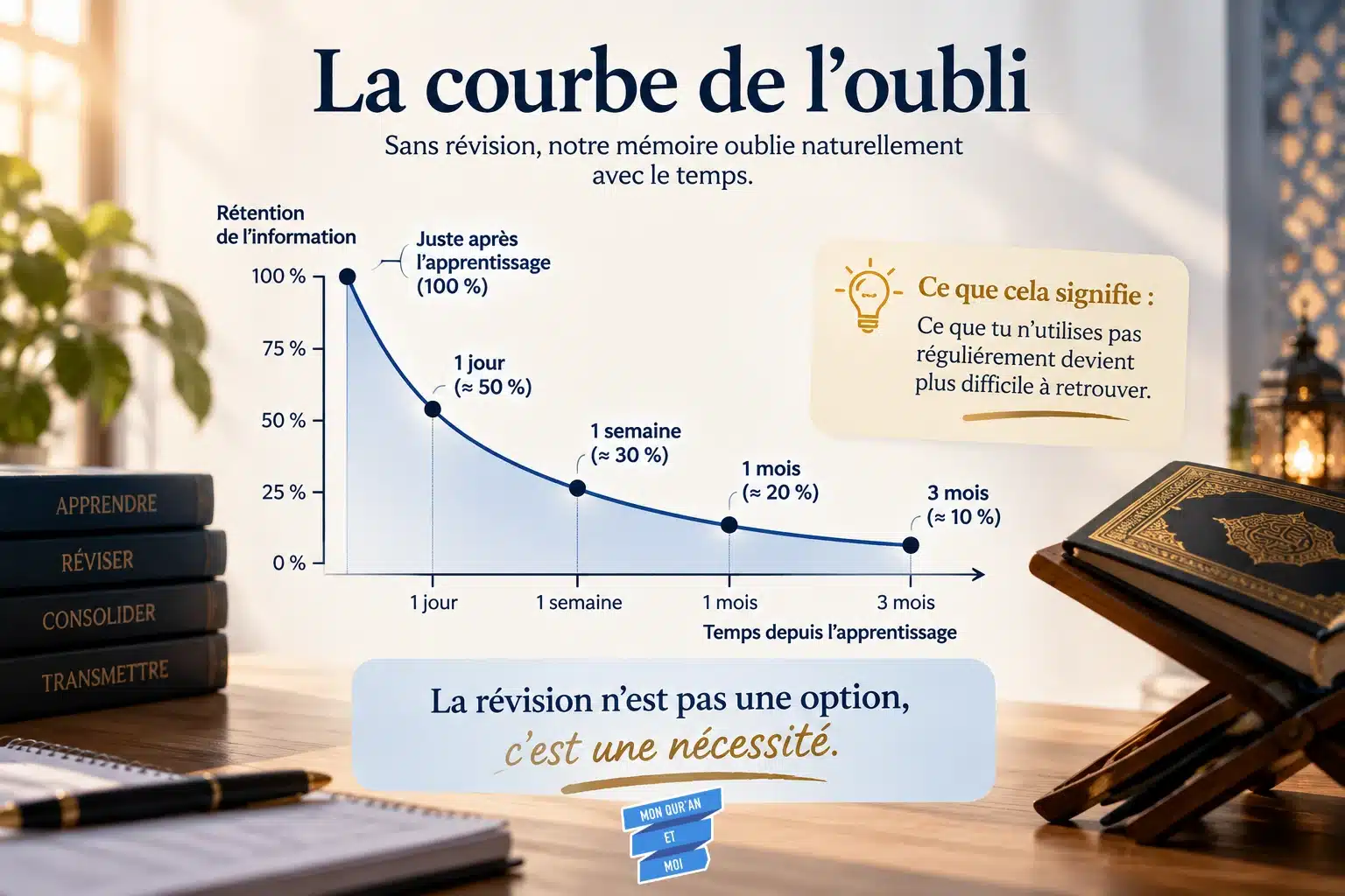 Courbe de l’oubli et révision du Coran Courbe de l’oubli et importance de la révision du Coran